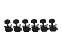 Professional Guitar Tuning Pegs 6 In Line 15:1 Electric Guitar Semi Closed Tuners Machine Heads Tuning Pegs Keys Set(Black)