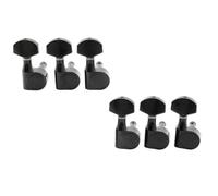 Professional Guitar Tuning Pegs 6 In Line 15:1 Ratio 1-Pin Full Sealed Machine Heads Tuners Tuning Pegs Keys For Electric Guitar(Black)