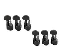 Professional Guitar Tuning Pegs 6 In Line 15:1 Ratio 2-Pin Full Sealed Locking Machine Heads Tuners Tuning Pegs Keys(Black)