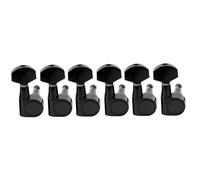 Professional Guitar Tuning Pegs 6 In Line 15:1 Ratio 2 Pin Full Sealed Machine Heads Tuners Tuning Pegs Keys For Electric Guitar(Black)