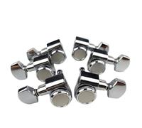 Professional Guitar Tuning Pegs 6 In-line No Screw Locking Electric Guitar Machine Heads Tuners Lock String Tuning Pegs(Silver 3R3L)