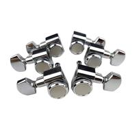 Professional Guitar Tuning Pegs 6 In-line No Screw Locking Electric Guitar Machine Heads Tuners String Tuning Pegs Chrome Silver(Silver 3R3L)
