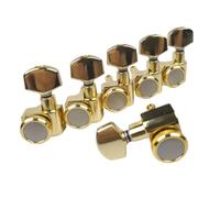 Professional Guitar Tuning Pegs 6 In-line No Screw Locking Electric Guitar Machine Heads Tuners String Tuning Pegs Chrome Silver(Gold 6L)
