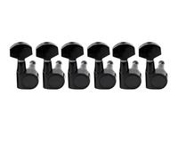 Professional Guitar Tuning Pegs 6 Inline 15:1 Ratio 2-Pin Full Sealed Machine Heads Tuners Tuning Pegs Keys Electric Guitar(Black)