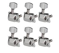 Professional guitar tuning pegs 6 PCS Guitar String Tuner Semi-closed Tuner Machine Heads For Electric Guitar Folk Acoustic Guitar Tuning Pegs 3L 3R(Silver 6Right)
