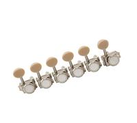 Professional Guitar Tuning Pegs 6 Piece Retro Oval Button Guitar Locking Tuning Knob Set(Nickel)