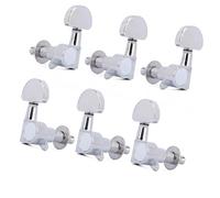 Professional guitar tuning pegs 6PCS Chrome/Titanium Alloy 3R+3L Acoustic/Folk Guitar Full Closure Tuning Pegs String Tuners Keys(Chrome 1)