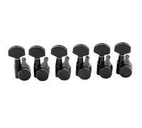 Professional Guitar Tuning Pegs Guitar 6 Inline 15:1 Ratio 2 Pin Full Sealed Locking Machine Heads Tuners Tuning Pegs Keys(Black)