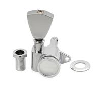 Professional Guitar Tuning Pegs Music Lovers Electric Guitar 18:1 Ratio Full Sealed Locking Machine Head Tuner Tuning Peg Key(1 Pc R Chrome)