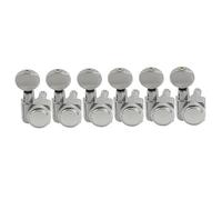 Professional Guitar Tuning Pegs R18K 18:1 Ratio 2-Pin Full Sealed Locking Machine Head Tuner Guitar Tuning Peg Key Oval Button(6R Chrome)