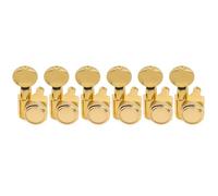Professional Guitar Tuning Pegs R18K 18:1 Ratio 2 Pin Full Sealed Locking Machine Head Tuner Guitar Tuning Peg Key Oval Button(6R Gold)
