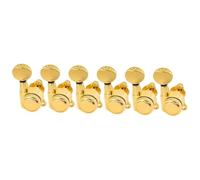 Professional Guitar Tuning Pegs R18K 18:1 Ratio Full Sealed Locking Machine Head Tuner Guitar Tuning Peg Key Oval Button(6R Gold)