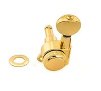 Professional Guitar Tuning Pegs R18K 18:1 Ratio Full Sealed Locking Machine Head Tuner Guitar Tuning Peg Key With Vintage Oval Button(1 Pc L Gold)