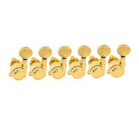Professional Guitar Tuning Pegs R18K 18:1 Ratio Full Sealed Locking Machine Head Tuner Guitar Tuning Peg Key(6L Gold)