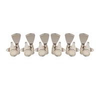 Professional Guitar Tuning Pegs R18K 18:1 Ratio Full Sealed Locking Machine Head Tuner Tuning Peg Key With Keystone Button Electric Guitar(3R3L Nickel)