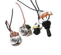 Professional Guitar Wiring Harness Guitar Harness Pre wired V T Knob B500K Big Potentiometer A500K Push Pull 3 Way Toggle (BK)