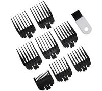 Professional Hair Clipper Attachment Combs Set, Black Nylon Guard Guide Combs Compatible with Wahl Standard Full-Sized Magic Clip Super Taper 8148/8504/1919/8591 Hair Clippers (8)