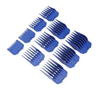 Professional Hair Clipper Combs Guides Set with 10 Blue Cutting Attachments | Precise Trimming for Trimmers and Barbers | Easy-to-Use Lightweight Fit