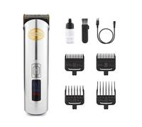 Digital Hair Clipper Rechargeable Beard Trimmer Cordless up t0 3 Hour Working Geepas Silver One Size