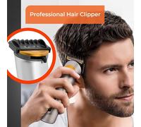 Professional Hair Clipper Digital Beard Trimmer Cordless Rechargeable Silver New