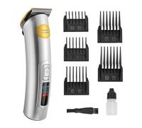 Professional Hair Clipper Digital Beard Trimmer Cordless Rechargeable Silver New