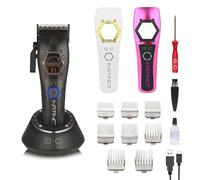 Professional Hair Clipper for Men Stylecraft Instinct Metal Edition by Gamma più | Vector Motor with Intuitive Torque Control | 180 Min Cordless | Adjustable Blade 0 Gap | 3 Covers | Rear Metal Cover