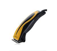 Professional Hair Clipper Set with 4 Guide Combs, Scissors and Accessories, Black/Yellow (Corded High Power Barber Salon Haircut Kit Adjustable Hair Trimmer)