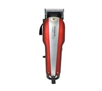 Professional Hair Clipper with Gift Carry Case & Accessories, 2.5m Salon Length Cord, 10 Different Comb attachments 0.5mm-25mm, Red/Silver, Salon Quality Steel Blades, Scissors & Barber's Comb