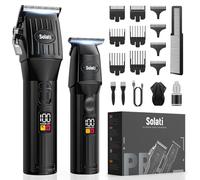 Professional Hair Clippers and Beard Trimmer for Men, Cordless Hair Trimmer Barber Clippers Hair Cutting Kit Rechargeable T-Blade Shaver Haircut Grooming Set with 10 Guide Combs Gifts for Men