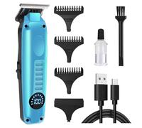 Professional Hair Clippers for Men Cordless Trimmers Kit with LED Display Electric Beard Trimmer, Haircut Grooming Kit Gift for Men Women Barber Kids (Blue)