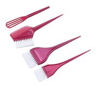Professional Hair Coloring Brush Set for Salon and Home Use, Soft and Hard Bristles, Multiple Brush Shapes for All Hairstyles, Easy-to-Clean Applicator with Storage Bag (Burgundy)