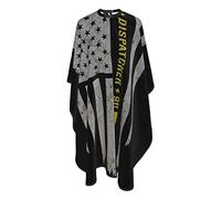 Professional Hair Cutting Cape, 911 Real Life Police Fire American Flag, Barber Hairdresser Capes Professional Hair Dye Cape for Family Coloring Styling