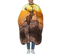 Professional Hair Cutting Cape Barber Cape With Adjustable Neckline Large Size Antler Red Deer Print Salon Barber Cape For Men, Women And Kids
