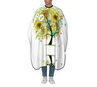 Professional Hair Cutting Cape Barber Cape With Adjustable Neckline Large Size Floral Tree With Daisies Sunflowers Butterflies Print Salon Barber Cape For Men, Women And Kids