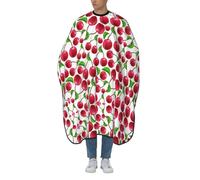 Professional Hair Cutting Cape Barber Cape With Adjustable Neckline Large Size Red Cherries Print Salon Barber Cape For Men, Women And Kids