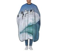 Professional Hair Cutting Cape Barber Cape With Adjustable Neckline Large Size Snow Mountain Penguin Print Salon Barber Cape For Men, Women And Kids