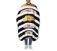 Professional Hair Cutting Cape Barber Cape With Adjustable Neckline Large Size Stripe Don'T Kill My Vibe Print Salon Barber Cape For Men, Women And Kids