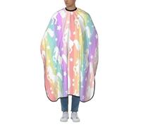 Professional Hair Cutting Cape Barber Cape With Adjustable Neckline Large Size Unicorns On Colorful Stripes Print Salon Barber Cape For Men, Women And Kids