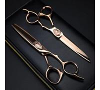 Professional Hair Cutting Scissors - 6 Inch Jp 440c Steel Barber Shears, Upscale Rose Gold Thinning & Cutting Shears for Hairdressers & Stylists Set with Bag Q