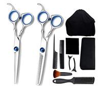 Professional Hair Cutting Scissors Set 6 Inches Thinning Scissors Razor Comb Clip Cape Hairdressing Kit Hairdresser Barber Use 11 Pieces