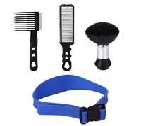 Professional Hair Cutting Set Hairdressing Accessories with 2 Fade Trimming Combs, 1 Adjustable Silicone Fade Guide and 1 Brush for Men Haircuts, Perfect for Home Haircuts (Black
