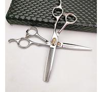 Professional Hair Cutting Shears, 6.0 Inch Japan 440c Professional Upscale den Bear Decoration Hair Scissors Salon Cutting+thinning Barber Styling Shears Set (Size : Set)