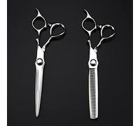 Professional Hair Cutting Shears, 6.5inch Professional Japan 440c Upscale Scissor Silver Hair Scissors Cutting Barber Haircut thinning Shears Hairdresser Scissors,Cutting (Thinning) (Set)