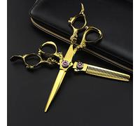 Professional Hair Cutting Shears, 6 Inch Japan 440c Hairdressing Scissors den Barber Hair Scissors Set Salon Cutting Thinning Shears (Color : 6 inch Set)