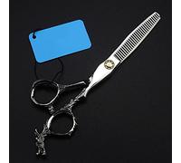 Professional Hair Cutting Shears, 6 Inch Professional Japan 440c Steel Dragon Handle Bearing Hair Scissors Cutting Barber Tools Haircut Thinning Shears Hairdresser Scissors (Color : Set) (Thinning Sc