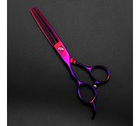 Professional Hair Cutting Shears, 6inch Professional Japan 440c Purple Left Handed Hair Scissors Cutting Barber Haircut thinning Shears Hairdressing Scissors (Color : Set) (Thinning)