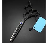 Professional Hair Cutting Shears, 6inch Professional Japan 440c Steel Black Dragon Handle Hair Scissors Cutting Barber Tools Haircut thinning Shears Hairdresser Scissors (Color : Set with Bag) (Thinn
