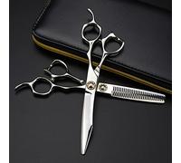 Professional Hair Cutting Shears, 6inch Professional Japan 440c Upscale Scissor Bearing Hair Scissors Cutting Barber Haircut thinning Shears Hairdresser Scissors (Color : Set with Bag) (Set with Bag