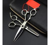 Professional Hair Cutting Shears, Japan 6.0 Barber Left Hand Hair Scissors Hairdressing Scissors Hair Cutting Shears Thinning Hairdresser Scissor Salon Tools,Thinning (Set)