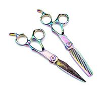Professional Hair Cutting Shears, Professional 6 inch Upscale Scissor Rainbow Damascus Hair Scissors Haircut thinning Barber Cutting Shears Hairdressing Scissors,Set,Set